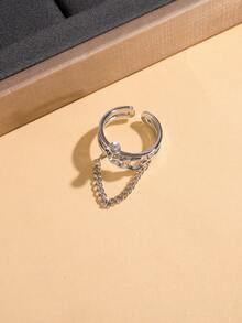 1 件時尚精緻女式鍍金銅流蘇戒指 - 金色 - 查看 3