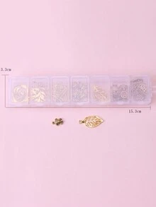 1box Fashionable 3d Zinc Alloy Plated Cross, Turtle, Leaf Shaped Diy Jewelry Making Pendant Set Including Necklace, Earrings, Keychain, Etc. - Yellow Gold - View 4