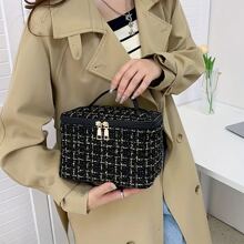 1 件化妝品收納袋,多功能洗漱包,適用於化妝和美容工具 - 黑色 - 查看 4