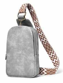 1 件男女通用單肩包/斜挎包/腰包/手拿包/胸袋/錢包,採用 Pu 防水耐磨面料製成,有多個口袋和隔層,可調節肩帶,便攜；新款簡約時尚女包,時尚通勤休閒包,商務風格男士包,適合工作、上學、出差、通勤和購物；聖誕節、情人節和春節的禮物。 - 淺灰色 - 查看 2