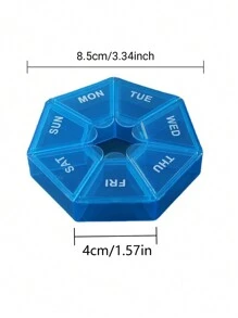 1pc Letter Graphic Hot Pink Medicine Storage Box, Portable Plastic Pill Dispenser Box For Household
