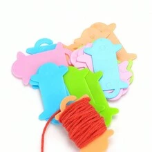 25 件隨機顏色塑膠十字繡繞線板,用於縫紉的簡單素色塑膠線存儲架 - 彩色 - 查看 2