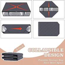 2 件大容量衣物和床上用品收纳袋，可折叠收纳篮，适用于衣柜和床下，带手柄，适用于储存衣服、床上用品和玩具装饰品装饰节日装饰房间装饰家居装饰卧室装饰卧室、收纳袋、收纳袋、家居收纳、女式白色 T 恤、女式黑色裤子、女士冬装、连衣裙、女士冬装、优雅女装、女士白衬衫、长袖、女士白色连体裤、女士春装、女士春装、春季、春装、极简主义、夏季上衣 - 灰色 - 查看 9