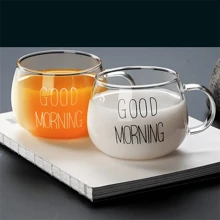 1 Pièce, 350 Ml Mug En Verre, Tasse D'eau Transparente, Tasses À Café, Verre À Avoine Pour Le Petit Déjeuner Pour Le Jus, Le Lait, Le Thé Et Plus Encore, Verrerie D'été Comme D'hiver
