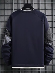 男士針織運動衫 - 藏蓝色 - 查看 2