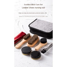 [8入組鞋油工具組] 酒店用皮鞋護理套裝,包括鞋油、鞋刷、方便的毛氈袋和馬鬃刷,還附帶收納袋 - 彩色 - 查看 2