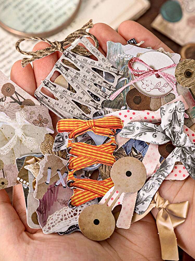 MOCARD 50 cái/gói Retro Tài liệu làm sổ lưu niệm Hình dán , Trang trí DIY Cắt dán Thủ công Chất liệu Đối với Quà tặng lễ hội , Cá nhân hóa Sáng tạo Vẽ Nghệ Thuật - màu nâu - Xem 3