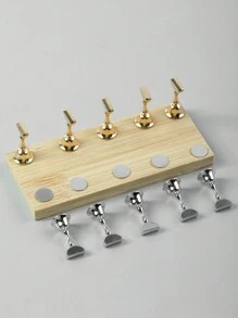 Soporte Para Manicura Y Estante Base Para Práctica De Uñas Postizas Con 10 Uds. De Soportes Para Puntas De Uñas Doradas Y Plateadas, Bricolaje - Multicolor - Ver 3