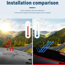 汽車儀表板罩遮陽避光墊適用於豐田漢蘭達 Xu40 2008 2009 2010 2011 2012 2013 儀表板地毯 - 紅色 - 查看 7
