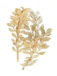 Corona europea y estadounidense de 1 pieza estilo real de metal con hoja y diadema para novia, accesorio para el cabello estilo barroco, diadema con hojas doradas, diadema, aro para el cabello