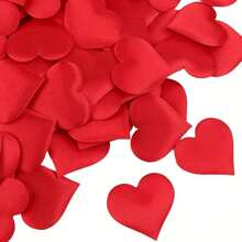 100pcs-2cm 3d Heart Shaped Flower Petals For Valentine'S Day & Wedding Decoration - Red - View 1