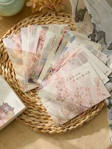 1入組美麗的ins風格夢幻風景明信片套裝及禮品盒,文學節日祝福卡 - 彩色 - 查看 11