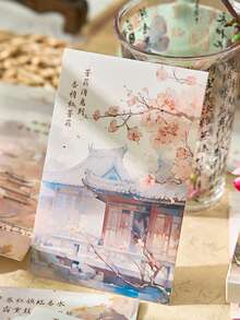 1入組美麗的ins風格夢幻風景明信片套裝及禮品盒,文學節日祝福卡 - 彩色 - 查看 7