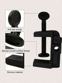 1入組通用c型夾燈架安裝支架,附有1/4''和3/8''螺紋 - 黑色 - 查看 7