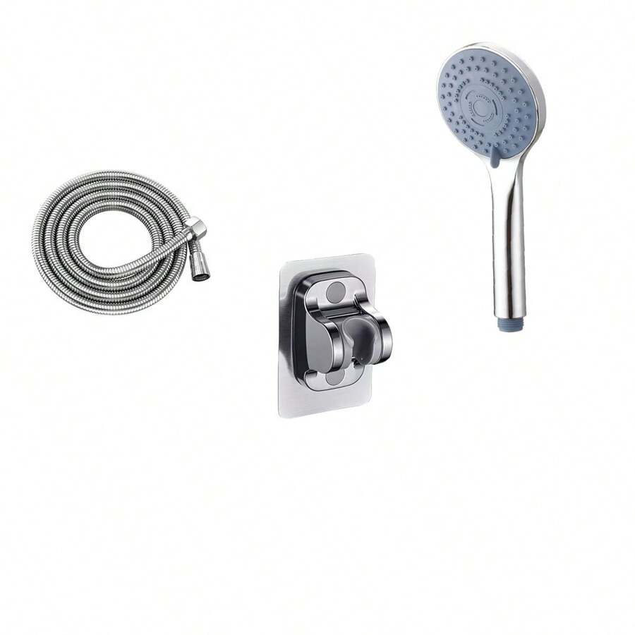 1入組淋浴頭和軟管套裝,手持式可拆卸高壓噴頭,浴室配件 - 銀色 - 查看 1