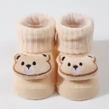 3 Paare Cartoon Bodenmuster Baby Socken Mit Plüschspielzeug Für Kleinkinder - Verschiedenfarbig - Übersicht 4