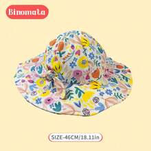 Binomata 可爱碎花蝴蝶结婴儿太阳帽 - 适合春夏季的新鲜花朵设计 - 彩色 - 查看 9