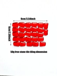 1 Bag (50g) Crystal Glass Mosaic Tile Pieces, Diy Mosaic Making Material, Creative Colorful Gemstone Stickers - Red - View 2