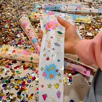 1/5 件庆典烟花棒，手持式惊喜五彩纸屑炮，使用充气烟花发射器增强您的节日派对气氛，适用于情人节、圣诞节、新年、生日、婚礼、派对等场合，圣诞节