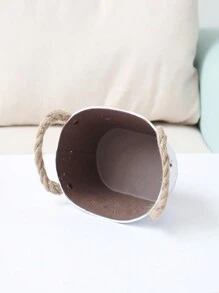 1pc Vintage Style Metal Decorative Flower Pot