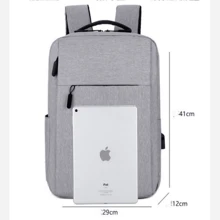 Business Backpack For Computer USB Charger Computer Backpack Anti-Theft Work Backpack With USB Port Waterproof School Computer Bag For Women And Men Fits - 灰色 - 查看 3