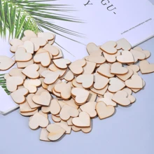 100pcs Wooden Heart Shaped Table Scatter Decoration,Christmas