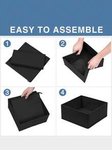 1pc Foldable Fabric Drawer Organizer For Bras, Underwear, Socks, Ties And Scarves Storage - Grey - View 7