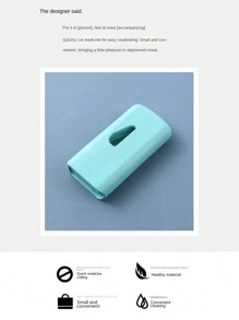 1pc Portable Pill Cutter, Household Medication Storage Box Divider, Mini Travel Pill Splitter - Pink - View 5