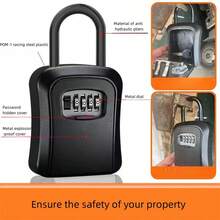 1入組密碼鑰匙盒/秘密箱/建築現場防盜門瀏覽器盒/工程密碼鎖 - 加強灰色金屬款 - 查看 9