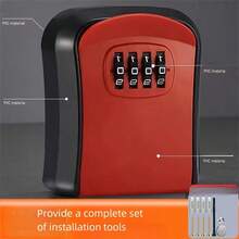 1入組密碼鑰匙盒/秘密箱/建築現場防盜門瀏覽器盒/工程密碼鎖 - 加強灰色金屬款 - 查看 5