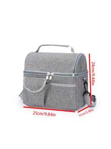 1pc Outdoor Sports Mommy Backpack, Lunch Bag, Fresh-Keeping Bag, Insulated Bag, Milk Storage Bag, Ice Pack - Grey - View 2