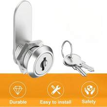 1入組抽屜鎖,保護重要文件櫃的鎖 - 銀色 - 查看 1