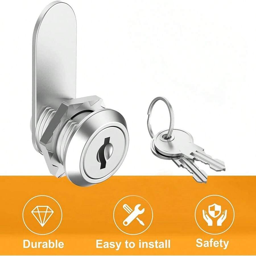 1入組抽屜鎖,保護重要文件櫃的鎖 - 銀色 - 查看 1