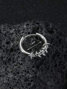 1pc Men Ring Drop Earring - Silver - View 4