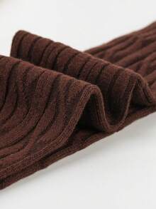 SHIMAO 1對女式咖啡色大腿高筒襪，適合日常穿著和服裝搭配 - 咖啡棕 - 查看 4