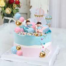 32入組球形蛋糕插銷, 珍珠彩色球狀杯子蛋糕插銷, 熊主題生日派對禮品婚禮裝飾用品（金色粉色藍色） - 彩色 - 查看 4