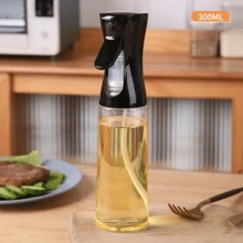 1入組300毫升塑料油瓶，廚房用品，廚房用品露營的廚房配件，用於烹飪烤肉的烹飪油噴霧瓶和橄欖油噴霧瓶 - 黑色 - 查看 4