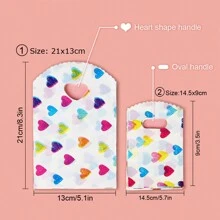 45pcs/Set Mini Plastic Gift Bag With Heart Shaped Handle, Party Favor Packaging Back To School Valentine Day