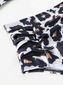 Set de bikini cu ochiuri de plasă cu îmbinare, cu imprimeu leopard, de mărime mare, sexy, vară, 2 buc