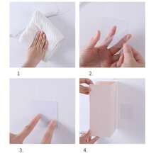 1 件新材質壁掛式紙巾盒,創意簡約塑膠多功能衛生紙架,無痕黏性紙巾盒 - 白色 - 查看 8