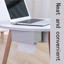 1 件新材質壁掛式紙巾盒,創意簡約塑膠多功能衛生紙架,無痕黏性紙巾盒 - 白色 - 查看 5