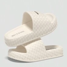 New Arrival Fashion Plaid Pattern Anti-Slip Eva Thick-Soled Indoor/Outdoor Women's Slippers - White - View 4