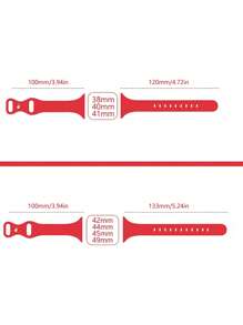 1入紅色柔軟矽膠運動手錶帶，配蝴蝶式鋼扣男女適用，防水適用於Apple Watch手錶帶38/40/41/42/44/45/49mm – 相容於Apple Watch Series Ultra/SE/9/8/7/6/5/4/3/2/1，智能手錶配件 - 洋紅色 - 查看 8