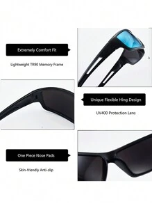 一副眼镜男女通用自行车摩托车户外骑行运动眼镜登山钓鱼护目镜旅游摄影时尚眼镜 - 綠色 - 查看 9