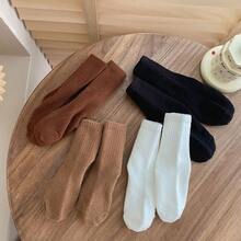 加厚保暖珊瑚絨卡通中筒冬季兒童襪,男女均適用 - 鏽棕色 - 查看 6