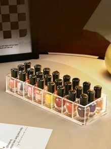 1pc Multilayer Clear Acrylic Cosmetic Storage Box, With Lipstick & Nail Polish Organizer, For Dressing Table And Desktop Storage (Home Use) - Clear - View 4