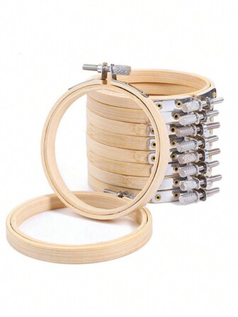 10入組竹繡環圓形十字繡環/裝飾環扣 (8cm/10cm/15cm/20cm)