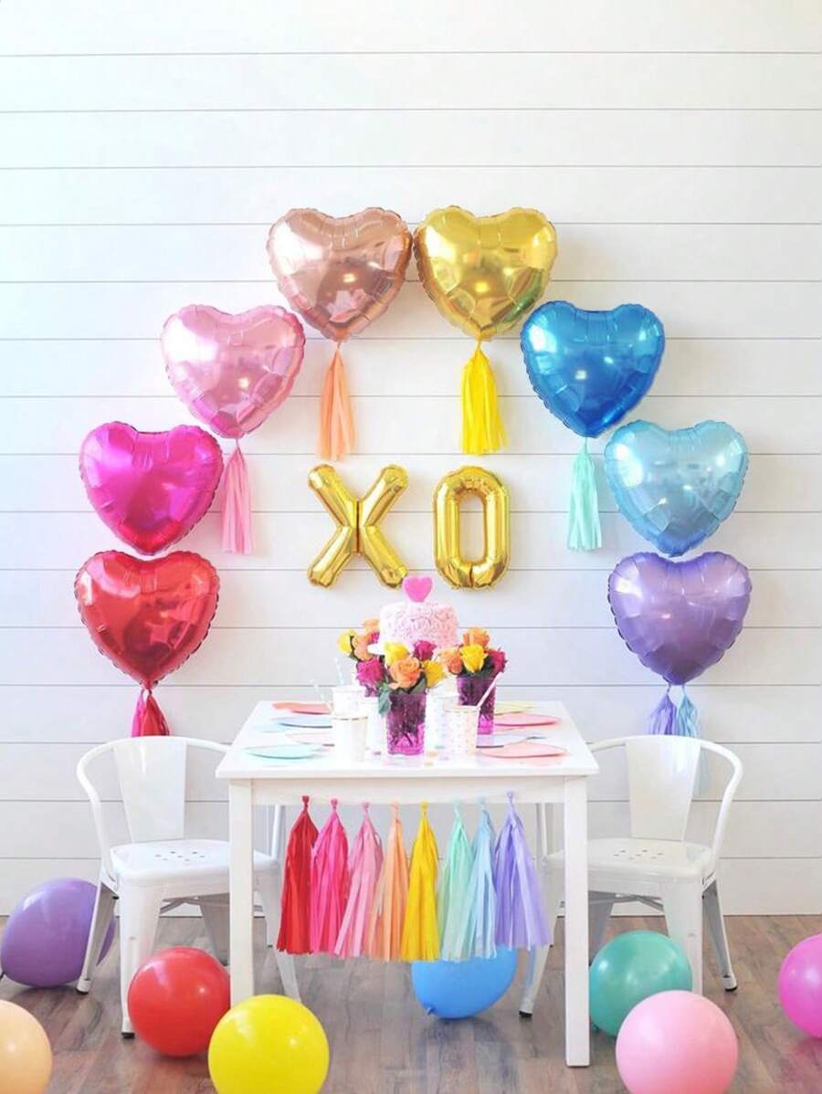 MECRLA 12 件 XOXO 气球 | 情人节字母聚酯薄膜气球 - 单身派对婚礼新娘送礼会照片道具装饰情人节派对用品