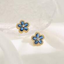 1件18k鍍金鑲嵌石頭的五瓣花形女士時尚手鍊,適合情侶、時尚搭配或送禮給朋友 - 多款 - 查看 4