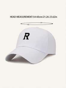 2入組中性固色棒球帽,刺繡字母'r',適合日常穿著,也是愛人情人節禮物的絕佳選擇 - 彩色 - 查看 8